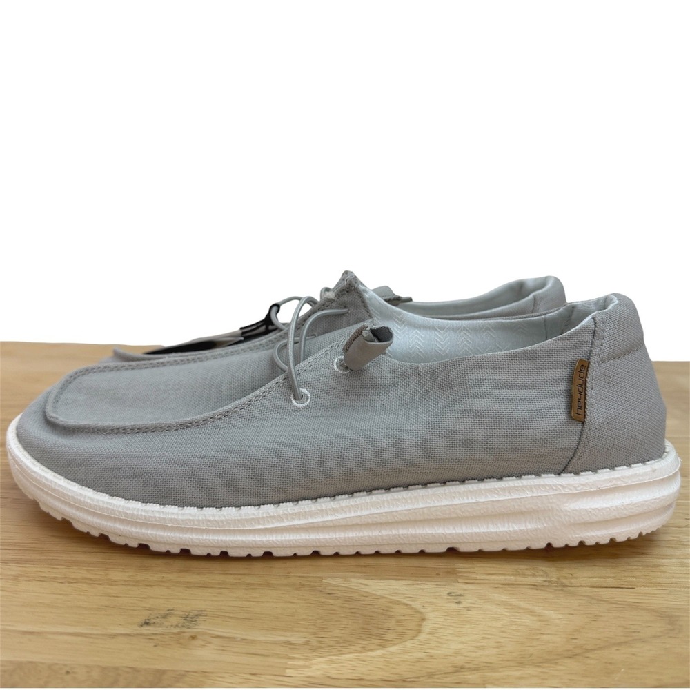 NEW Hey Dude Wendy Chambray Light Grey Womens 10 Loafer Casual Slip On Shoes